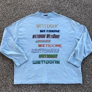 We11done Logo Spellout Long Sleeve Shirt Mens Size M Korean Streetwear Oversized